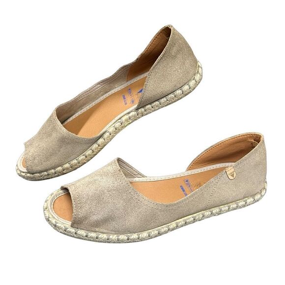 VERBENAS Cruz Espadrille Suede Leather Light Tan Khaki Color Size 8.5 9 US - Picture 1 of 16